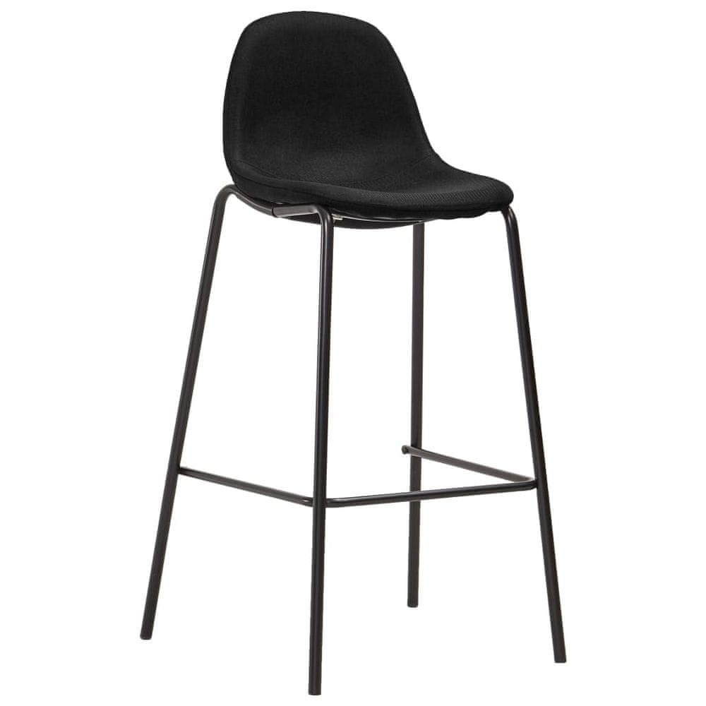 Vidaxl Barové stoličky 4 ks, čierne, látka